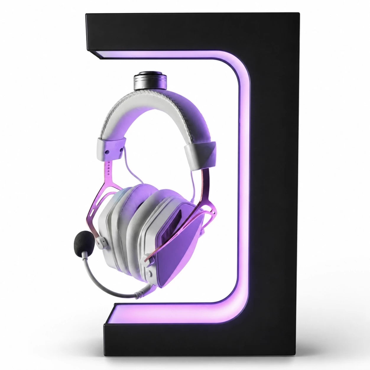 Obsidian Black Beacon 01 front product view with a headset
